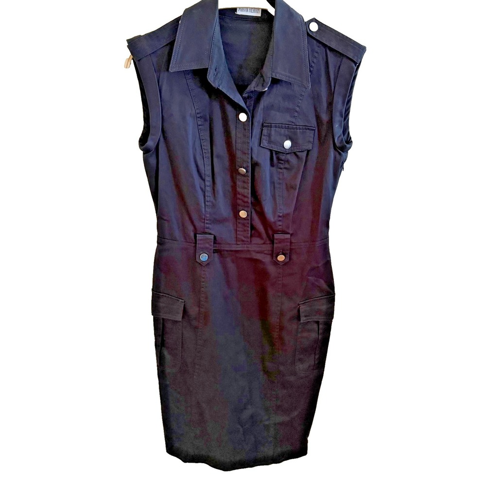 Marvin Richards Classic Sheath Cocktail Dress Size S/M Black Denim Claassic